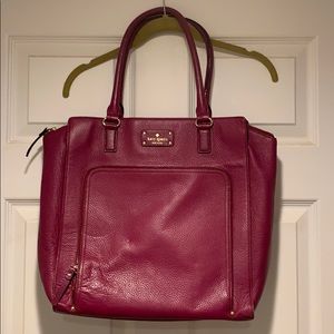 Kate Spade magenta tote purse zip